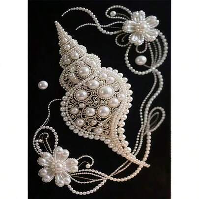 Tranh đính đá ngọc trai 2D in phẳng cao cấp, tranh nghệ thuật treo tường thủ công họa tiết hoa vỏ ngọc trai tối giản hiện đại, không khung, quà tặng thủ công ghép hình DIY, thích hợp cho phòng ngủ, văn phòng, phòng khách.