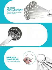 6PCS Spoon Set, Dry And Wet Ingredient Measuring Spoon, With Metric And Imperial Scales, Stackable Kitchen Tool Set, Suitable For Liquids, Solids, And Powders, With Portable Hooks - Baking Accessories, Cooking Accessories, Kitchen Small Tools - Multicolor - View 10