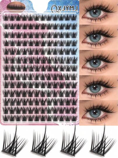 156 Cluster Spiky Manga DIY Eyelash Clusters, Black Terrier Stem For Strong Support, Fluffy Voluminous Texture, Beginner-Friendly & Reusable, Easy To Apply, Eye-Enlarging Dramatic Look, Ideal For Daily Wear, Dating, Party & Festival, Travel Essential Lash Set, Perfect Beauty Gift For Her, Great Gift For Women & Beauty Enthusiasts