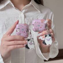 Cartoon Puppy Earphone Case, House Printed Earphone Cover, IMD Purple Bluetooth Earphone Protective Case, Suitable For AirPods 1/2/3/4/Pro - Purple - View 3