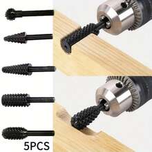 1 Set 5pcs Rotary Tool Kit Woodworking Tools, Durable Woodworking And Grinding Milling Cutter, Suitable For Woodworking, Metal Drilling, Carving And Polishing, Professional Grade Grinding Head, Industrial Grade Cutting Tool - 5-piece Set - View 3