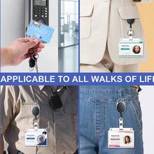 Vicloon ID Card Holder, Can Hold Business Cards, Student ID, Transit Cards, Comes With Retractable Yoyo Lanyard For Secure Carrying, Offers Two Carrying Options - Rectangle - View 9