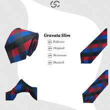 Premium Men's Slim Checkered Tie In Various Colors - 078 - 查看 2