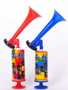 1/2pcs World Cup Football Stadium Cheering Horn, Manual Air Inflatable Horn Prop For Sports Events, Cheerleading Toy, Cheering Horn Prop - Multicolor - View 3