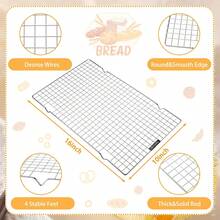 meekoo 8 estantes de refrigeración para hornear galletas de 16 x 10 pulgadas, rejilla antiadherente para hornear y enfriar para cocinar, asar, asar, asar, asar, secar, horno y lavaplatos - 1 - Ver 2