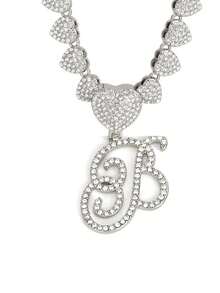 字母吊坠项链 迈阿密链条项链 女士嘻哈镶钻字母吊坠项链 珠宝礼物 - 愛心字母項鍊 - 查看 59