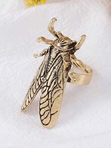 1pc Retro Unique Design Alloy Hinged Insect Ring, Versatile For Women - Insect Ring - View 5