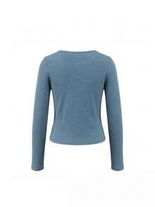 Sexy Sleeveless Knit Sweater, Slim Fit Layering Top For Women - Blue - View 6