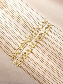 锆石心形花朵字母项链，金色，A-Z字母心形项链，婚礼珠宝礼物，情人节礼物，母亲节礼物 - 金黃色 - 查看 10