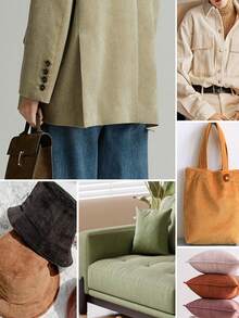 1pc Soft Corduroy Fabric, Suitable For Pillowcase, Sofa Cover, Bag, Clothing DIY - Grey - View 6