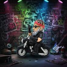 1 Stück Spaß Motorradfahrer Harz Schreibtisch Dekantiergefäß, kreative Punk Motorrad Zwerg Statue, Geschenk für Außengarten, Motorradladen - Motorradfahrer - Übersicht 4