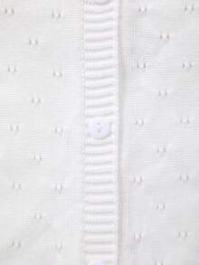 Girls Lightweight Breathable Floral Lace Trim Knit Cardigan, Spring/Summer - White - View 4