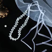 优雅珍珠发箍，新娘婚礼发饰 - 白色 - 查看 2