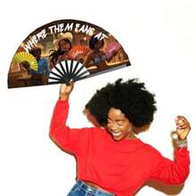 2Pack Where Them Fans At Clack Fan Line Dance Popping Fans Hand Fan Foldable Large Festival Hand Folding Fans 26In - Marrón2 - Ver 4