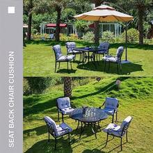 Cojín copetudo para silla de asiento y respaldo para interiores y exteriores cojín de mimbre para todo tipo de clima con lazos para muebles de patio gris - Gris - Ver 5