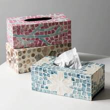 INS Style Light Luxury Natural Shell Decorative Tissue Box, Suitable For Living Room And Dining Room, Creative Desktop Storage - Multicolor - View 2
