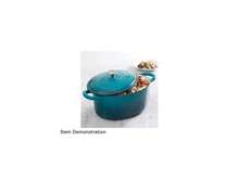 Crock-Pot 109475.02 Artisan 7 Quart Enameled Cast Iron Oval Dutch Oven In Teal Ombre - 藍色 - 查看 3