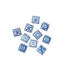 10 buc caboșoane pătrate din sticlă cu model de porțelan albastru - incrustații multifuncționale pentru pandantive, potrivite pentru coliere DIY, brățări, cercei și inele, incrustații în stil boem, disponibile în mai multe dimensiuni - Albastru - Vizualizare 13