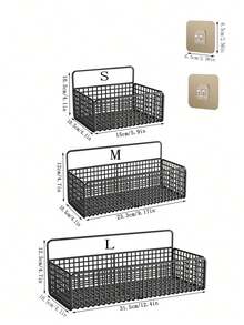 1/2/3件套浴室收纳架，防水整理架，浴室马桶盥洗台用品洗衣机侧边收纳架 - 黑色 - 查看 8