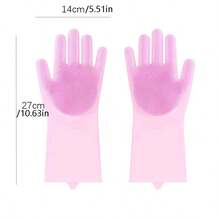 Thick Silicone Multi-Purpose Household Cleaning Gloves / Scratch & Bite Resistant Pet Bathing & Massage SPA Grooming Brush Gloves - Silicone Gloves - View 5