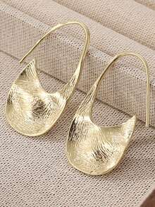 Gmzalx 手工经典优雅金色圆环耳环，简约复古设计，适合女性佩戴，是日常佩戴和派对的创意配饰。 - 金色 - 查看 10