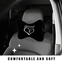 1 chiếc gối tựa đầu hình trái tim in hình lời chúc phúc cho ô tô, gối kê cổ ghế ô tô có ruột nhồi, đệm cổ mềm mại dùng được cả bốn mùa, có thể tháo rời và giặt được, phù hợp với mọi loại xe (Sedan, xe tải, xe van, SUV) - Lời chúc hình trái tim - Xem 9