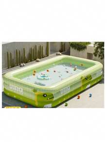 1pc Large Dinosaur Theme Inflatable Swimming Pool With Playground Feature - Durable PVC, Foldable And Portable, Ideal For Family Water Fun And Backyard Pool Parties, Outdoor Water Entertainment|Dinosaur Theme Pool|PVC Inflatable Pool No Sunshade - Multicolor - View 14