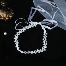 优雅珍珠发箍，新娘婚礼发饰 - 白色 - 查看 3