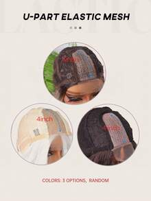 Namm 4*2 U型蕾丝假发，高密度合成纤维，24英寸黑绿渐变色中分假发，适合万圣节和圣诞节派对，耐热纤维 - 水鴨藍 - 查看 10