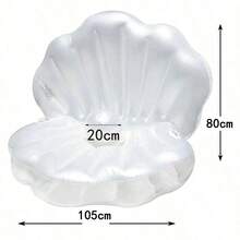 充气贝壳泳池漂浮垫，充气水上吊床，泳池漂浮垫，带珍珠球的充气巨型蛤蜊漂浮垫，贝壳形泳池漂浮躺椅，适合成人夏季海滩派对和游泳池使用 - 卡通 - 查看 16