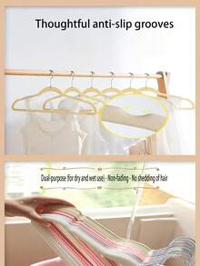 1 chiếc móc treo quần áo cao cấp phủ nhung, chống trượt, chắc chắn, bền bỉ, lý tưởng cho tủ quần áo. - Nhiều màu - Xem 2