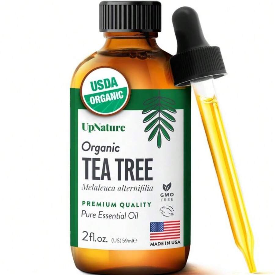 Tea Tree Oil - 100% Pure USDA Certified Organic Tea Tree Essential Oils for Skin Hair Toenail Body and Scalp 2oz - Árbol de té orgánico 2 oz - Ver 1