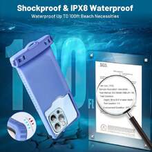 IPX8 Waterproof Pe Pouch Case Compatible For IPe 17 16 15 14 13 12 Pro Max Up To 7", Cruise Ship Essentials Must Haves Dry Bag For Vacation Beach Travel Kayak Accessories,44289584 - 淺灰紫 - 查看 5