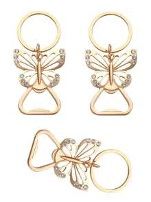 1/2个蝴蝶造型开瓶器钥匙扣，欧美婚礼派对生日礼物，锌合金啤酒开瓶器，非常适合生日、感恩节、母亲节、父亲节等场合。 - 查看 4