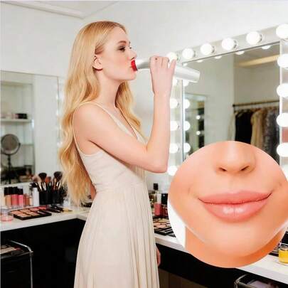 1个可充电500mAh电动吸力丰唇器硅胶唇部增强器自动紧致唇部肌肤美容工具，女性家用美容工具，打造更丰满、更自然的双唇