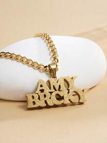 Personalized Name Necklace Pendant, Minimalist Design For Men And Women, Customized Gift For Boyfriend, Brother, Classmate, Suitable For Anniversary, Christmas, Halloween High-End Gifts - Gold Frosted Double Layer - View 6