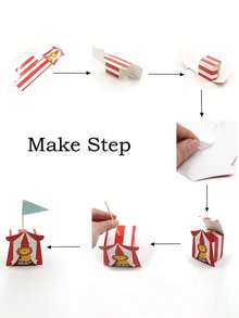 10Pcs Cute Cartoon Lion Candy Boxes Creative Circus Theme Animal Series Gift Boxes For Kids Baby Birthday Party Supplies - Multicolor - View 3