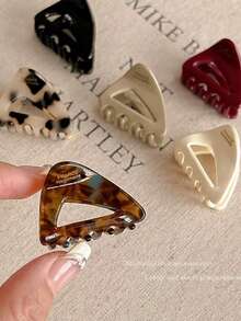 6个琥珀色醋酸纤维迷你发夹，复古简约字母设计，适合女性，夏季发饰，沙滩发夹，度假发夹，夏季沙滩爪夹，旅行发夹 - 彩色 - 查看 4