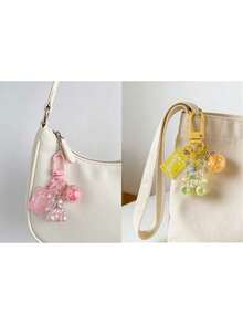 Porte-clés pendentif en forme d'ours en peluche, porte-clés en forme de bonbon, accessoires de téléphone - Porte-clés pendentif en forme d'ours en bonbon, peut être accroché aux sacs, aux clés - Cadeau parfait pour les camarades de classe et les amis, mini réaliste, style minimaliste, cadeau de mariage et de fête idéal, peut également être utilisé comme accessoire pour sac à main de femme, porte-clés, cadeau de la Saint-Valentin, convient à la famille, aux amis, aux collègues, à l'amant, aux camarades de classe - Multicolore - Voir 19