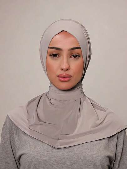 1顶时尚休闲优雅速戴头巾帽，经典简约时尚的针织面料，柔软透气，适合日常生活、节日、祈祷等场合。