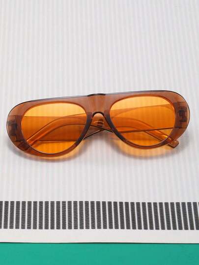 1 par de gafas de moda con marco grande para mujer, adecuadas para uso al aire libre, viajes, fiestas, ciclismo diario, esenciales para vacaciones, viajes y todas las estaciones