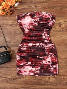 Đầm hai dây dệt kim xếp ly cao cấp dành cho nữ, kiểu dáng thanh lịch, thoải mái, ôm sát cơ thể, gợi cảm, thích hợp cho buổi hẹn hò tối, tiệc tùng, mùa xuân/hè. - Màu Đỏ Sâu - Xem 2