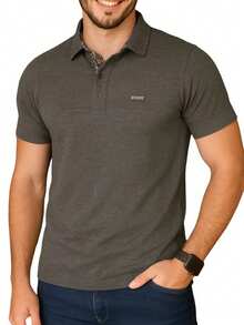 Men's Premium Cotton Polo Shirt, Various Colors - Xám chì - Xem 1