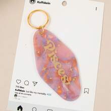 1个亚克力十二生肖闪粉复古汽车钥匙扣，最佳母亲节配饰，休闲汽车用品，背包挂件，学生哥特风Y2K万圣节配饰，教师节圣诞礼物，创意挂绳证件卡套 - 彩色 - 查看 21