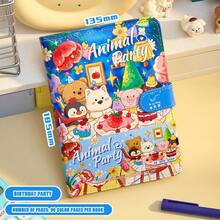 High-Quality Stationery Notebook, Cute Leather Cover Magnetic Closure Notebook, Student Portable Notebook With Cartoon Stickers, Colorful Pages Diary Notebook, Daily Journal Notebook With Exquisite Stickers - 1 Set - View 8
