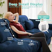 SoarFlash - Juego de sofás en forma de L para sala de estar pequeño sofá seccional con sillón reversible sofás de cama de diseño moderno y función de sofá modular adecuado para espacios pequeños en - Verde - Ver 7