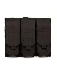 1 MOLLE Triple Magazine Pouch - Outdoor M4 Triple Pouch For Vest Accessory, Made Of Polyester Blend Fabric, With Snap Closure - Multicolor - View 12