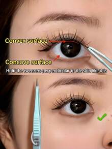1个高精度不锈钢睫毛嫁接夹，专业美睫师使用，适用于下睫毛和卷翘睫毛 - 彩色 - 查看 7