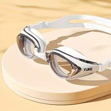 1 Pair Professional High Definition Anti-Fog Waterproof Swimming Glasses For Men And Women - Comfortable, Replaceable Nose Bridge, White Frame Clear Vision - Ideal For Swimming - [白色的] - 查看 13