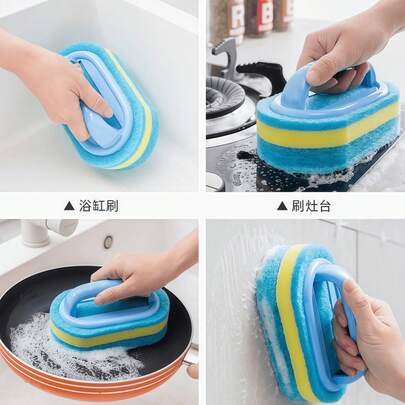 1pc Ergonomic Sturdy Handle Durable Plastic Cleaning Brush, No Battery Required, Home Cleaning For Kitchen, Bathroom, Dashboard, Car Interior, Stylish Design Detail Care Brush